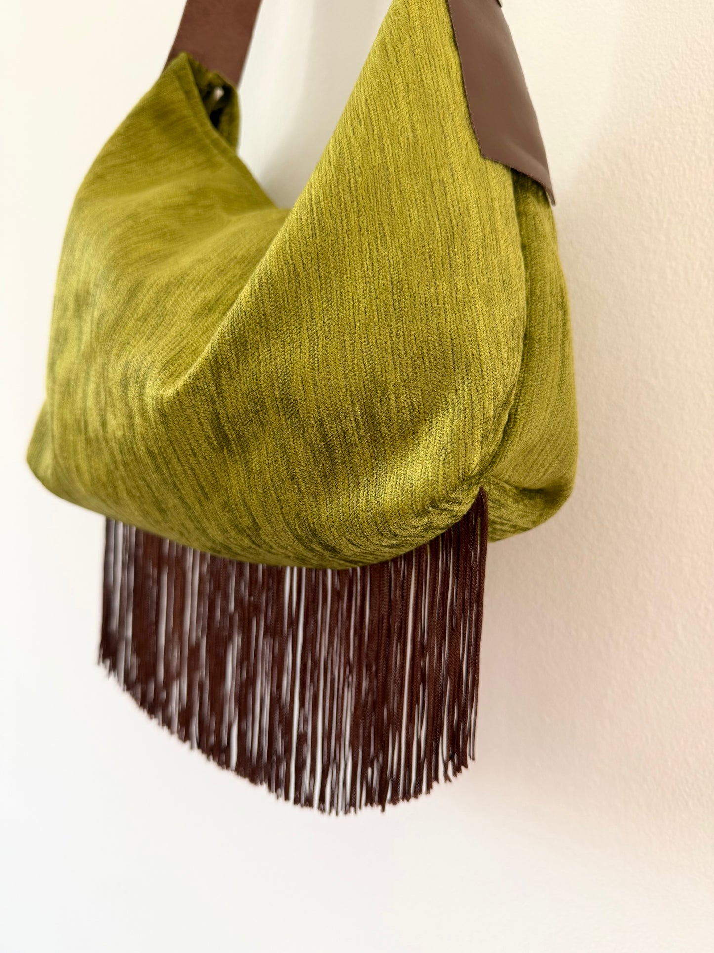 Sac upcyclé tissu et cuir