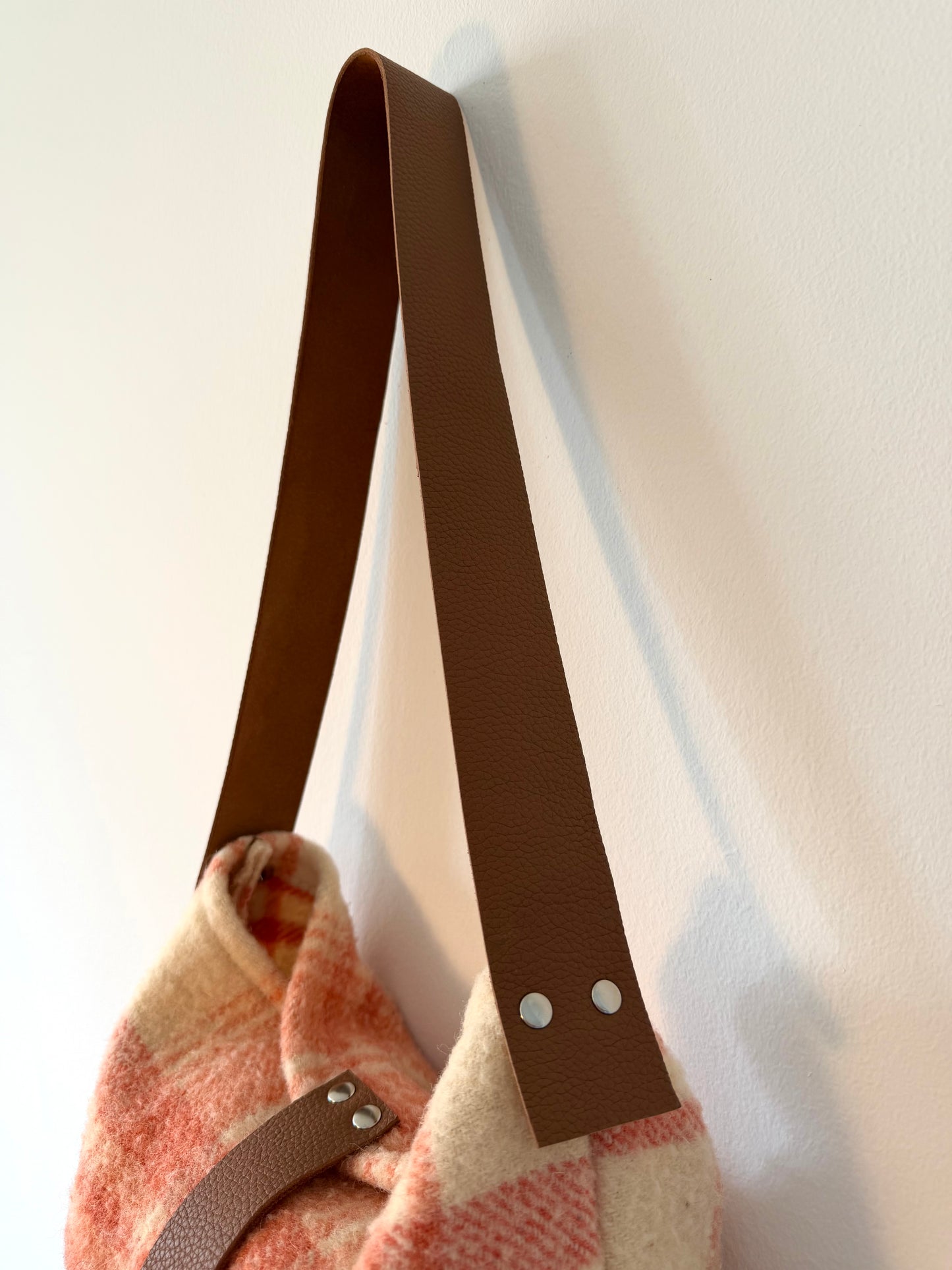 Sac upcyclé couverture laine et cuir