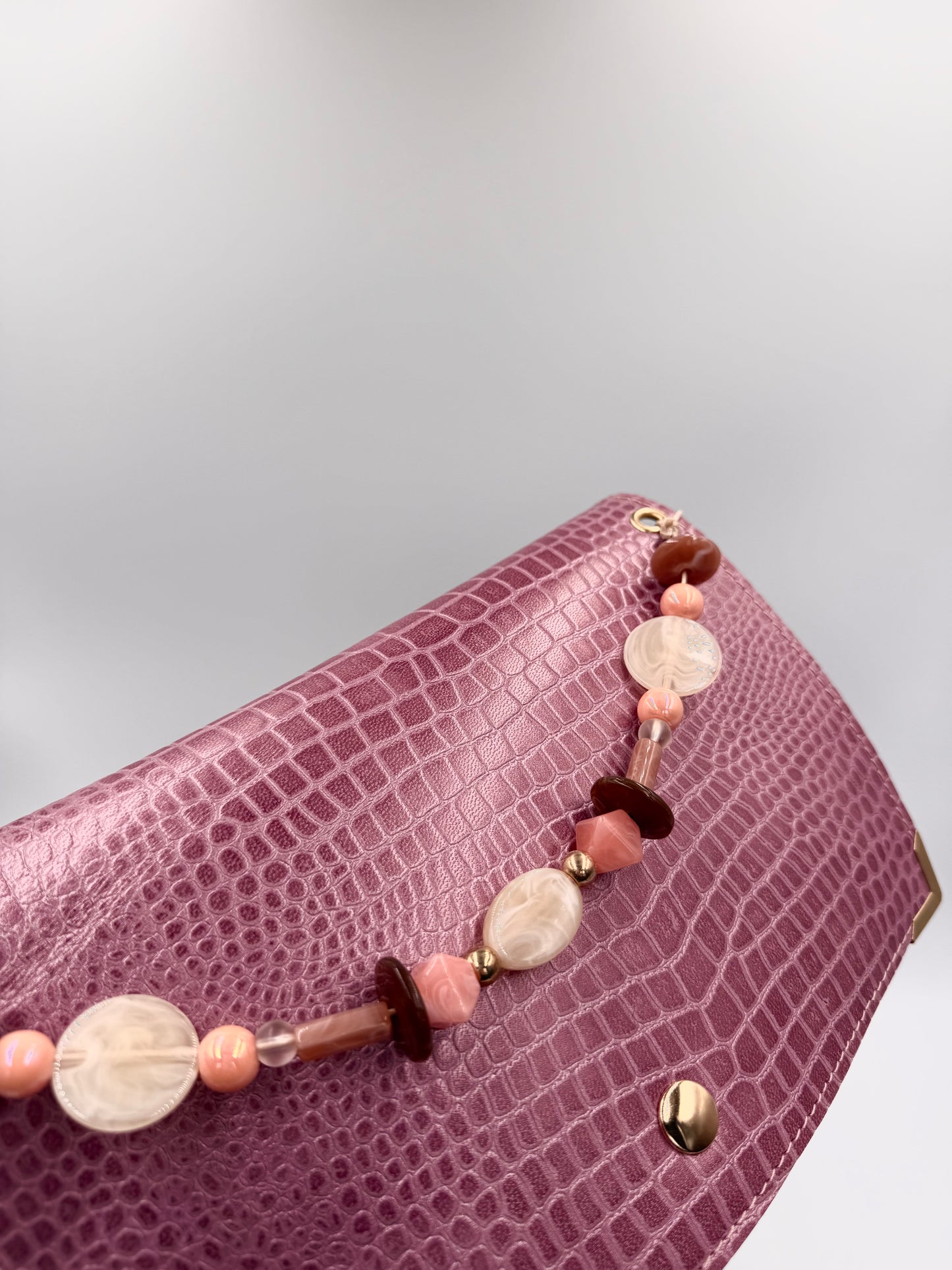 Sac Elma croco rose