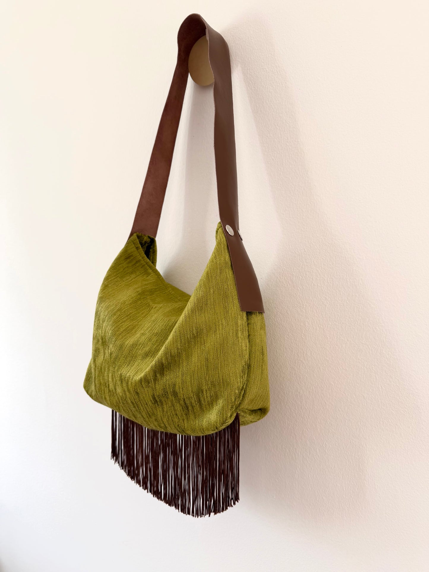 Sac upcyclé tissu et cuir