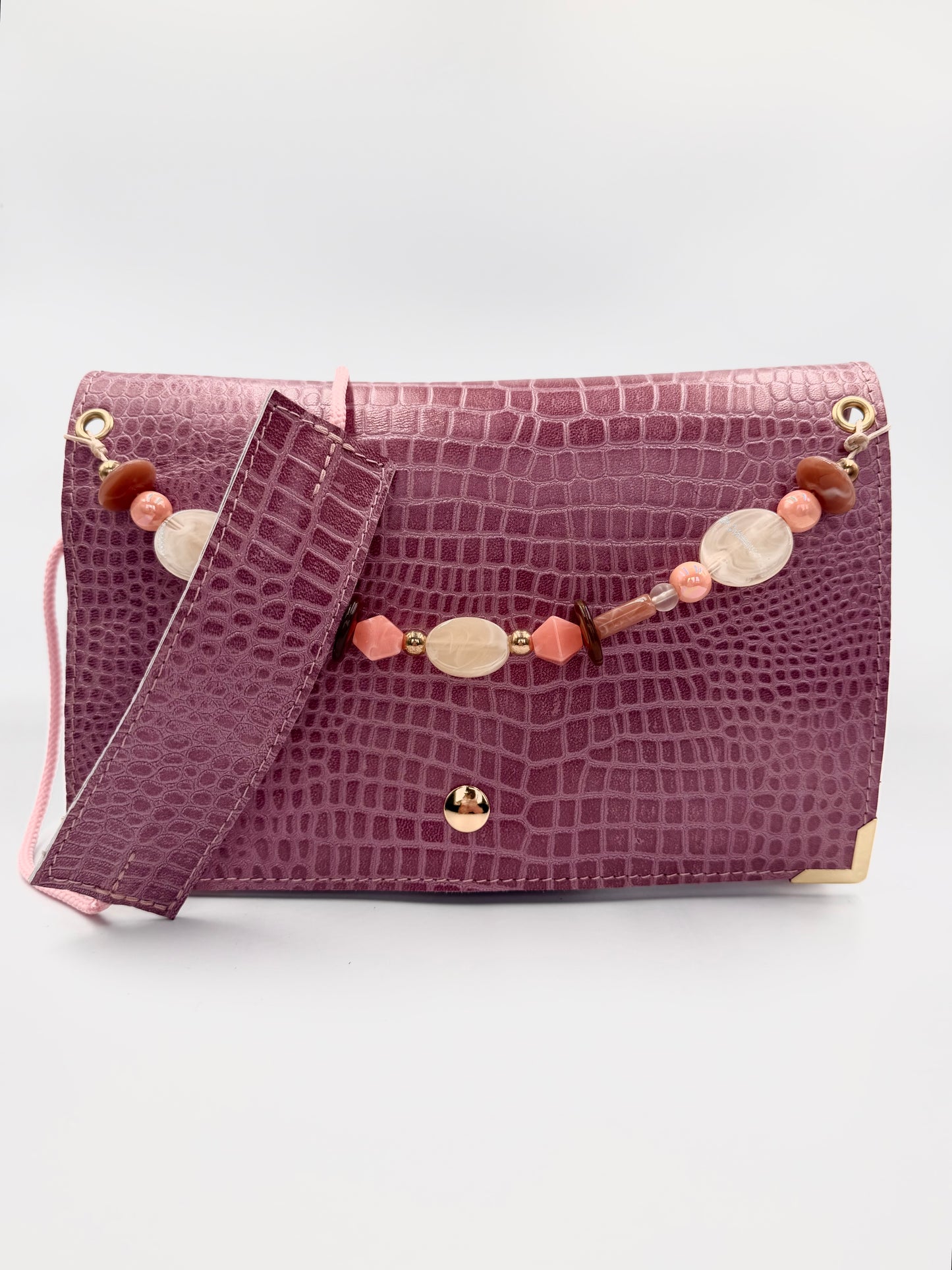 Sac Elma croco rose