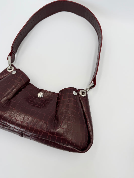 Sac Thora croco bordeaux