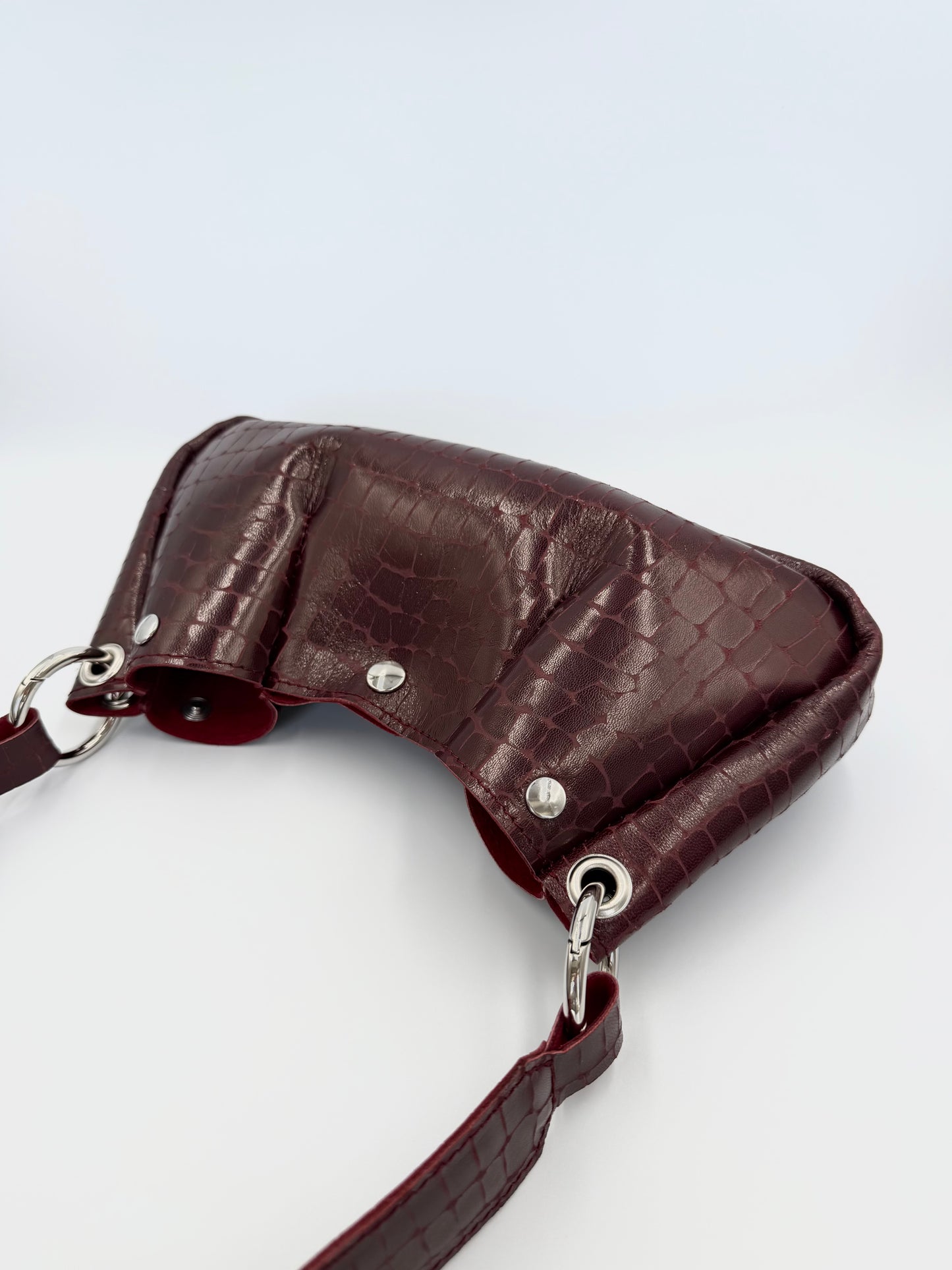Sac Thora croco bordeaux