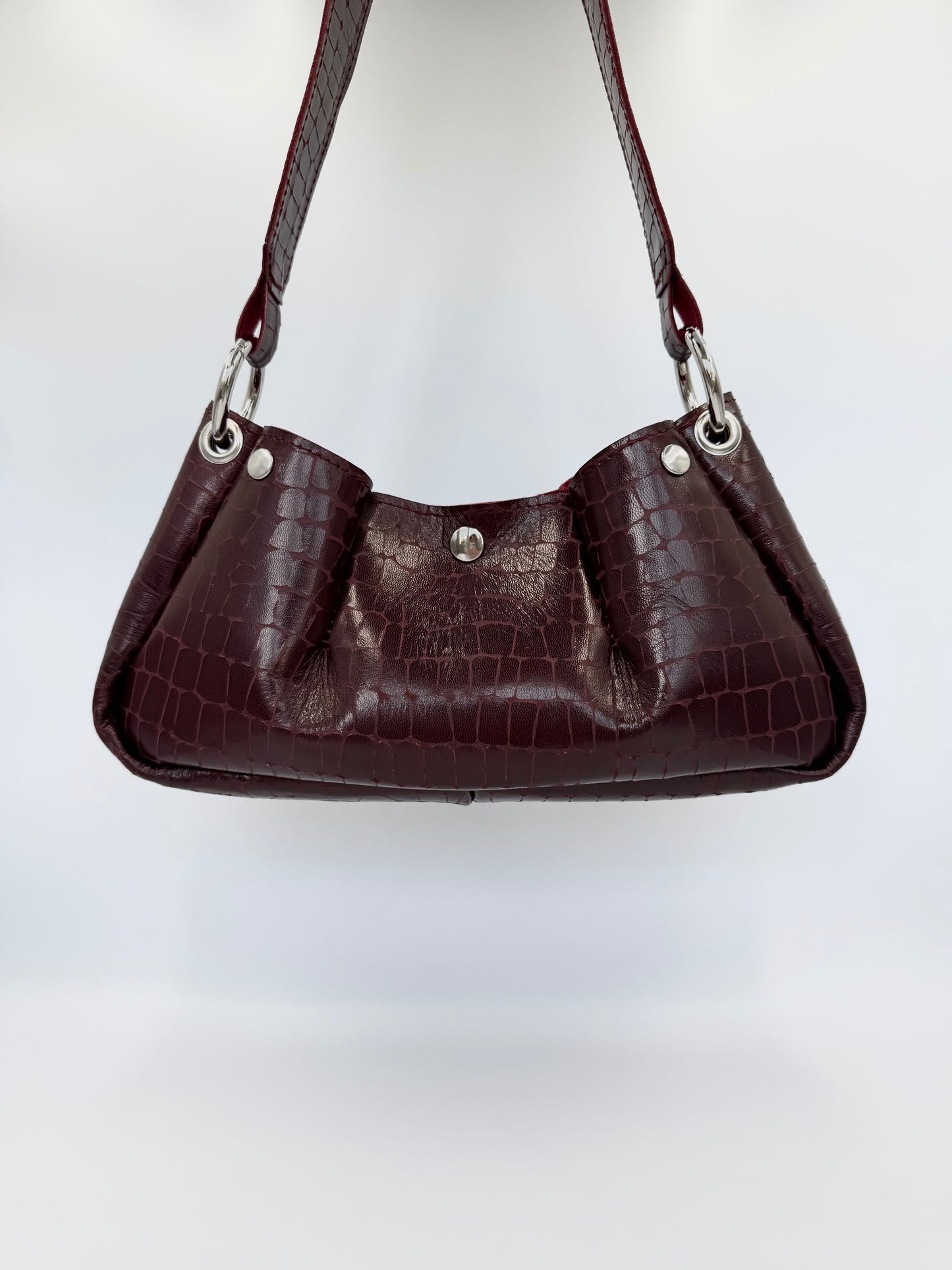 Sac Thora croco bordeaux