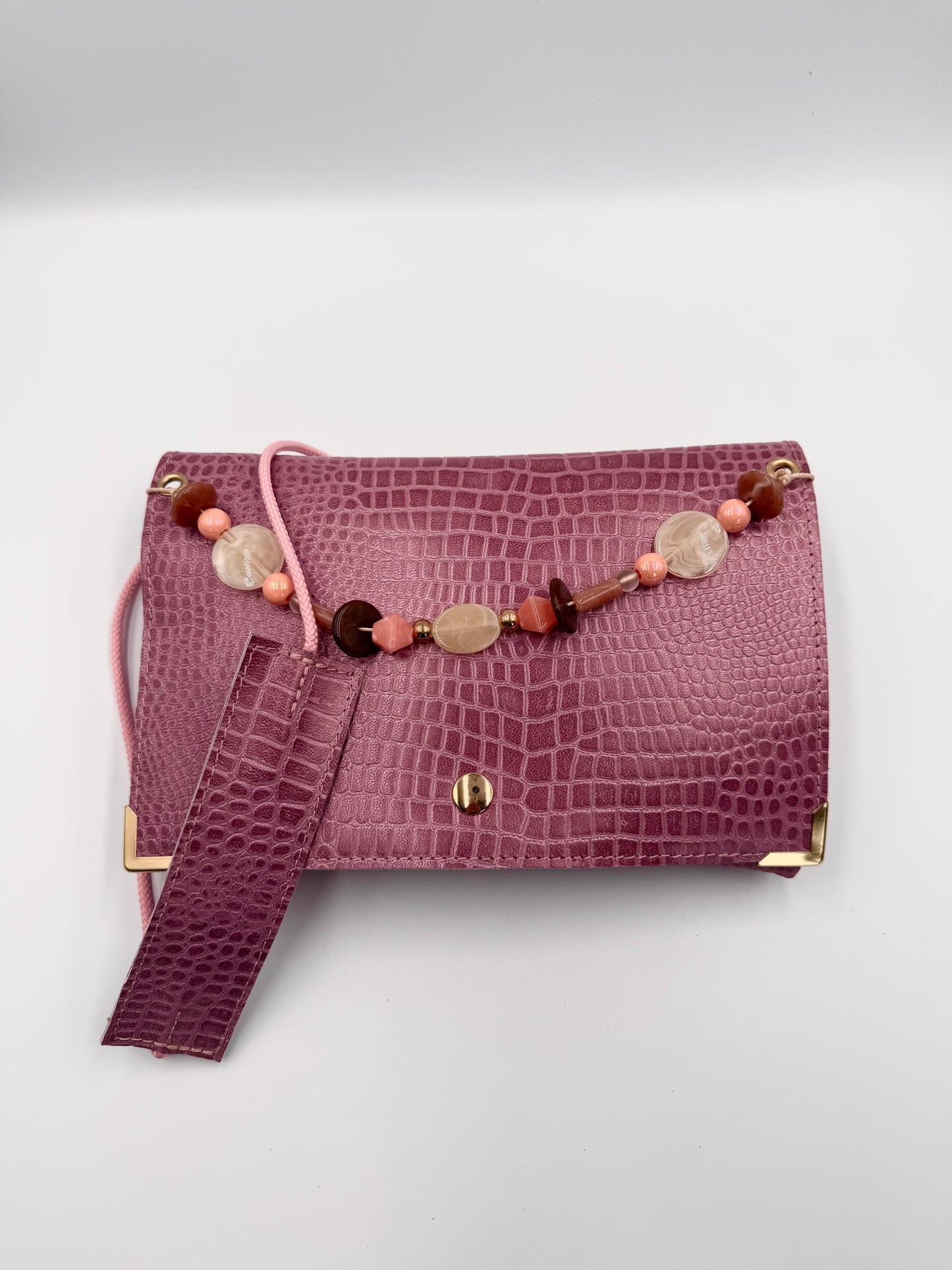 Sac Elma croco rose
