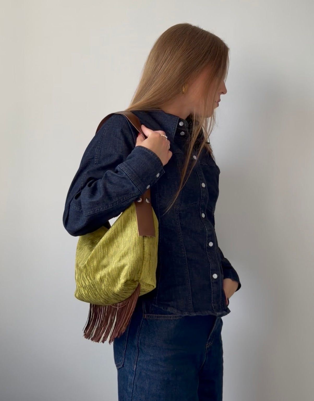 Sac upcyclé tissu et cuir