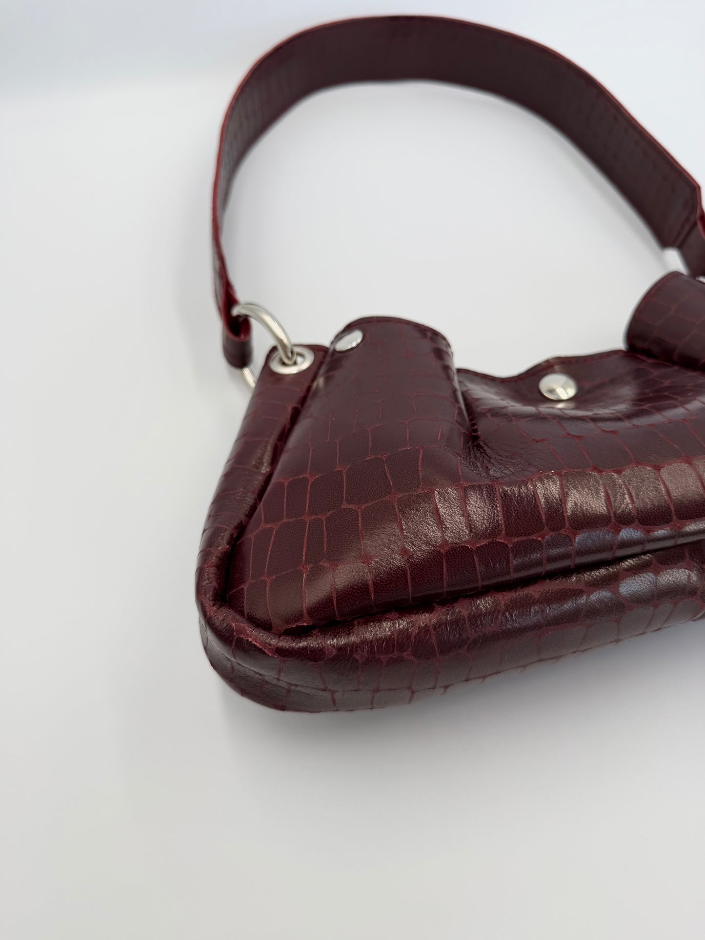 Sac Thora croco bordeaux