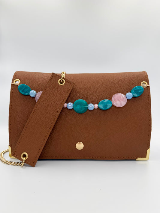 Sac Elma camel perles