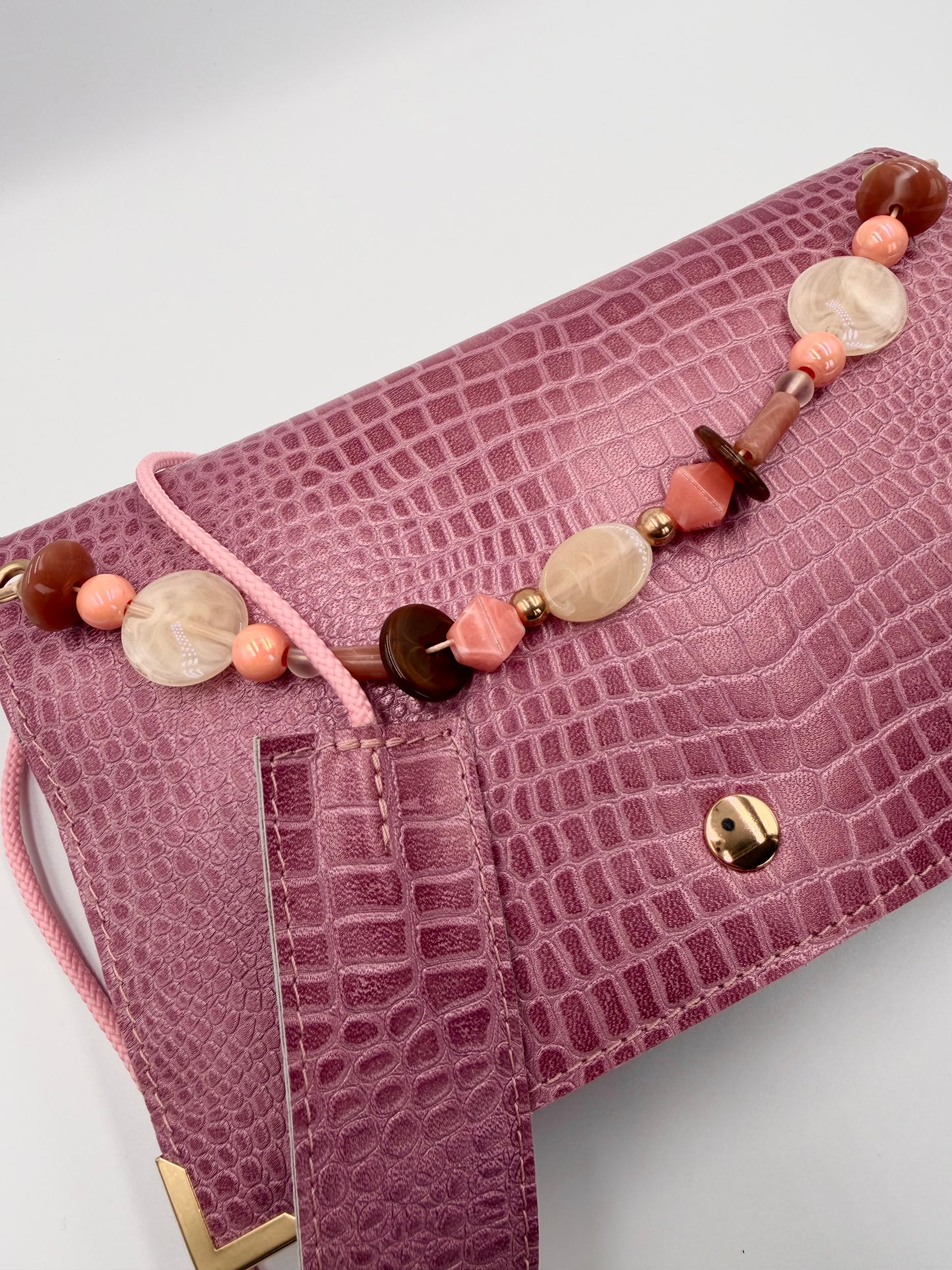 Sac Elma croco rose