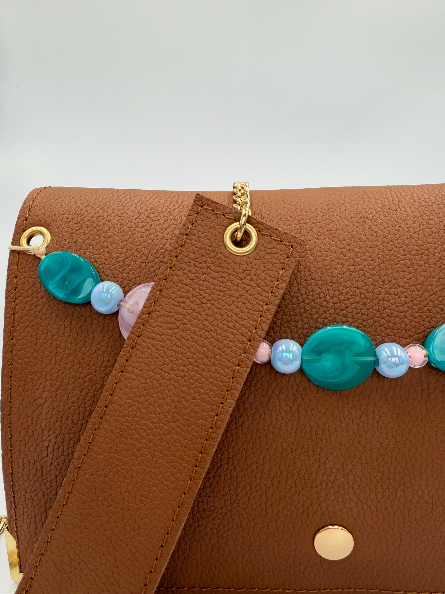 Sac Elma camel perles