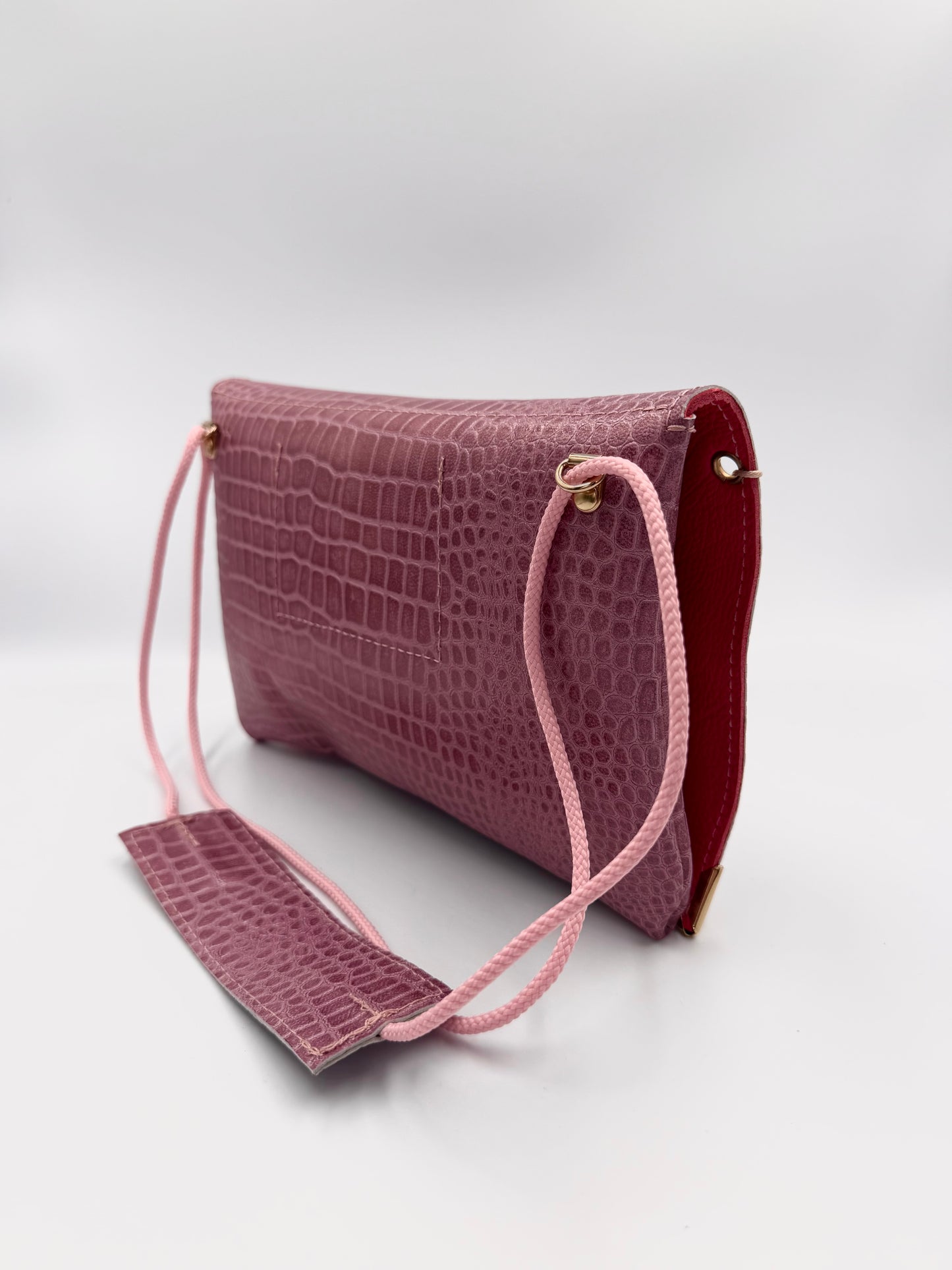 Sac Elma croco rose