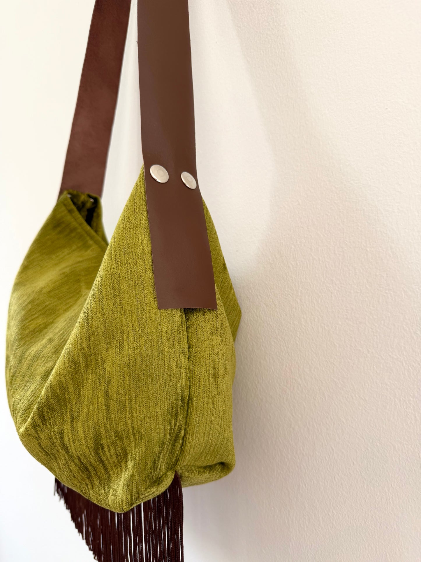 Sac upcyclé tissu et cuir