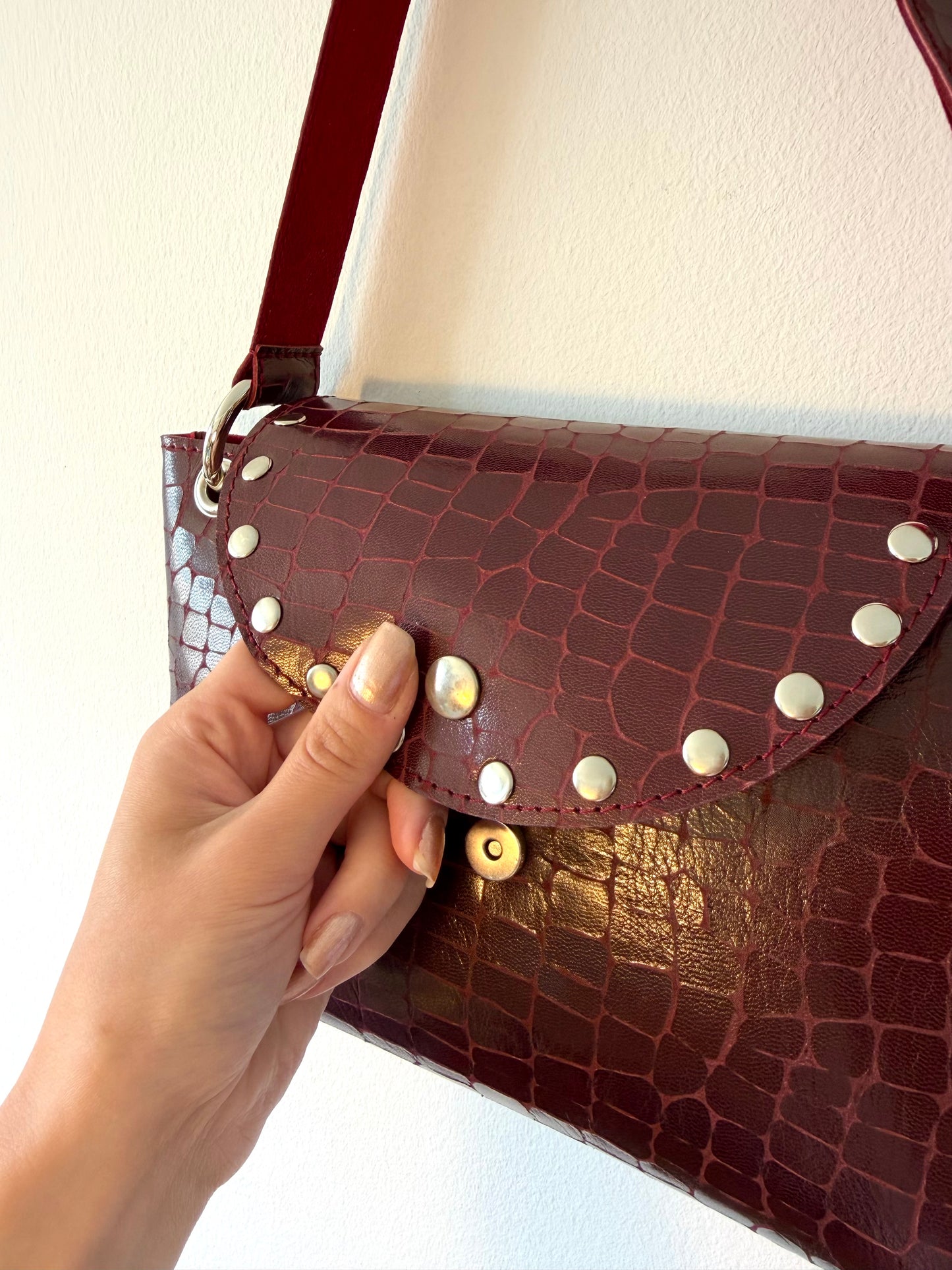 Sac Frigg bordeaux croco