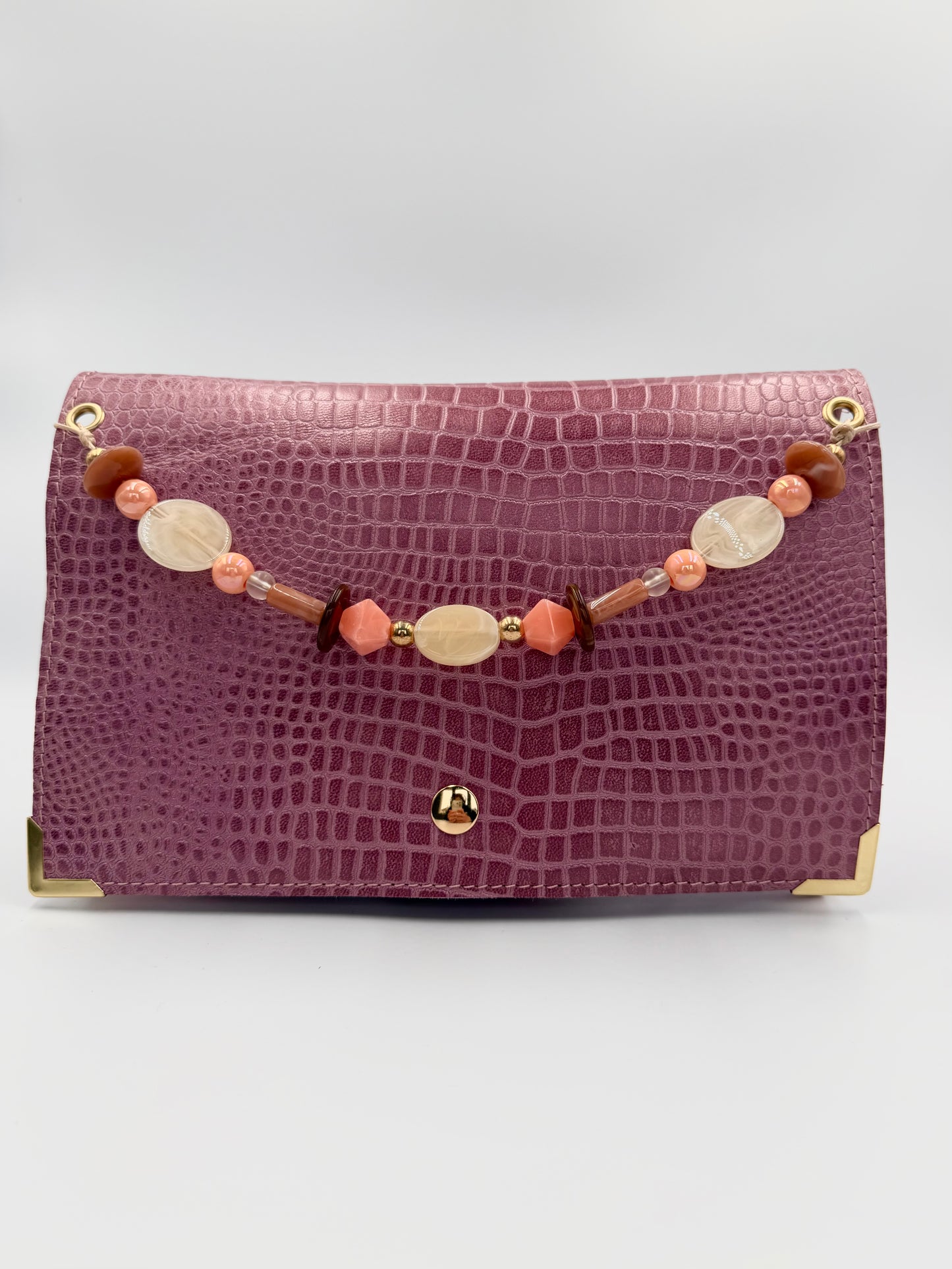 Sac Elma croco rose