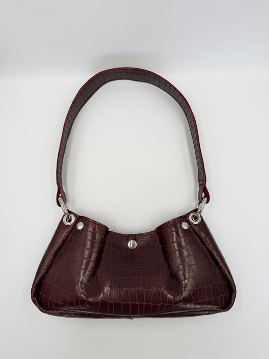 Sac Thora croco bordeaux