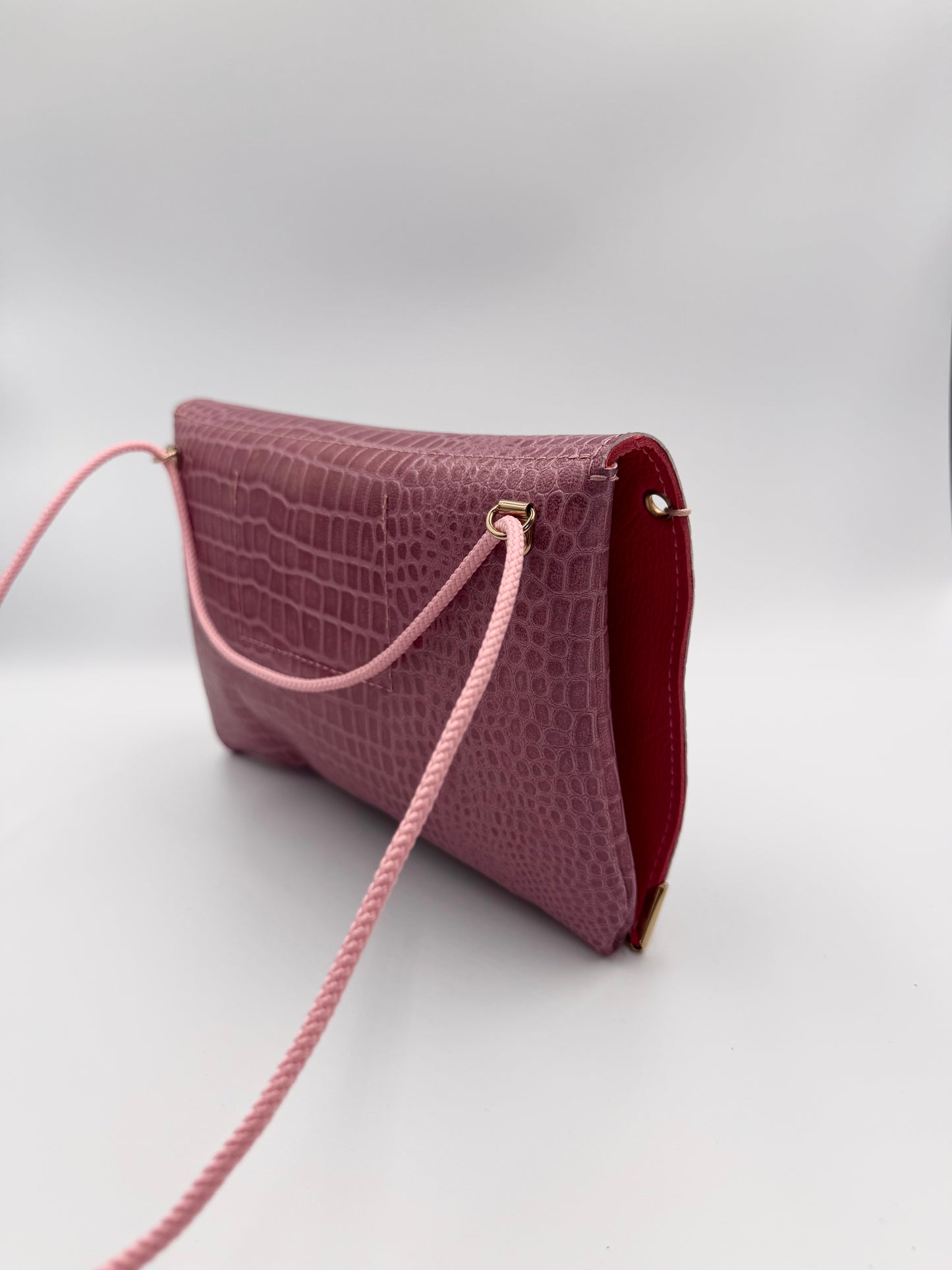 Sac Elma croco rose