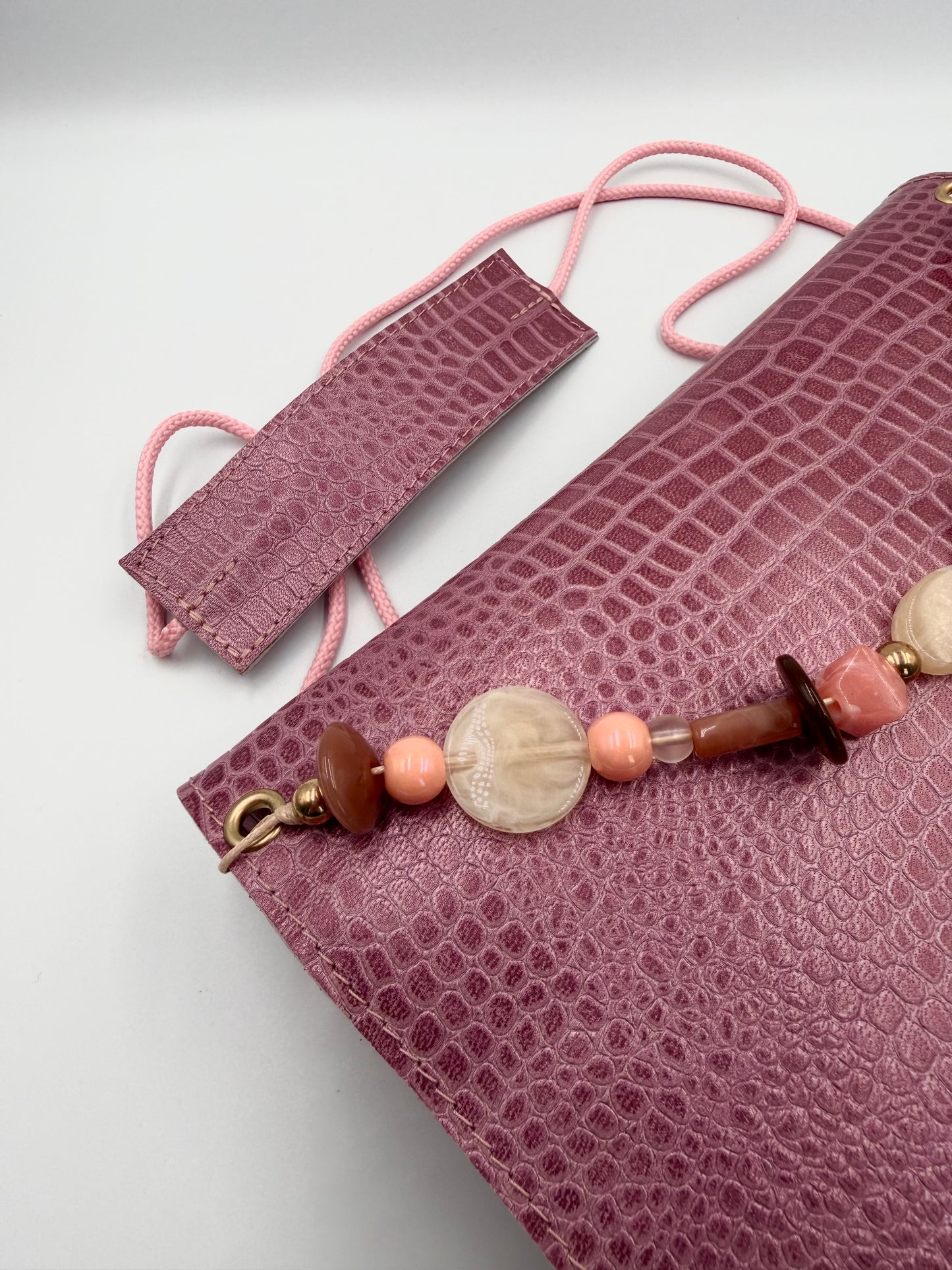 Sac Elma croco rose