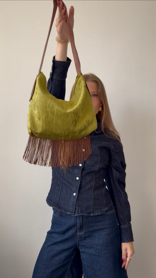 Sac upcyclé tissu et cuir