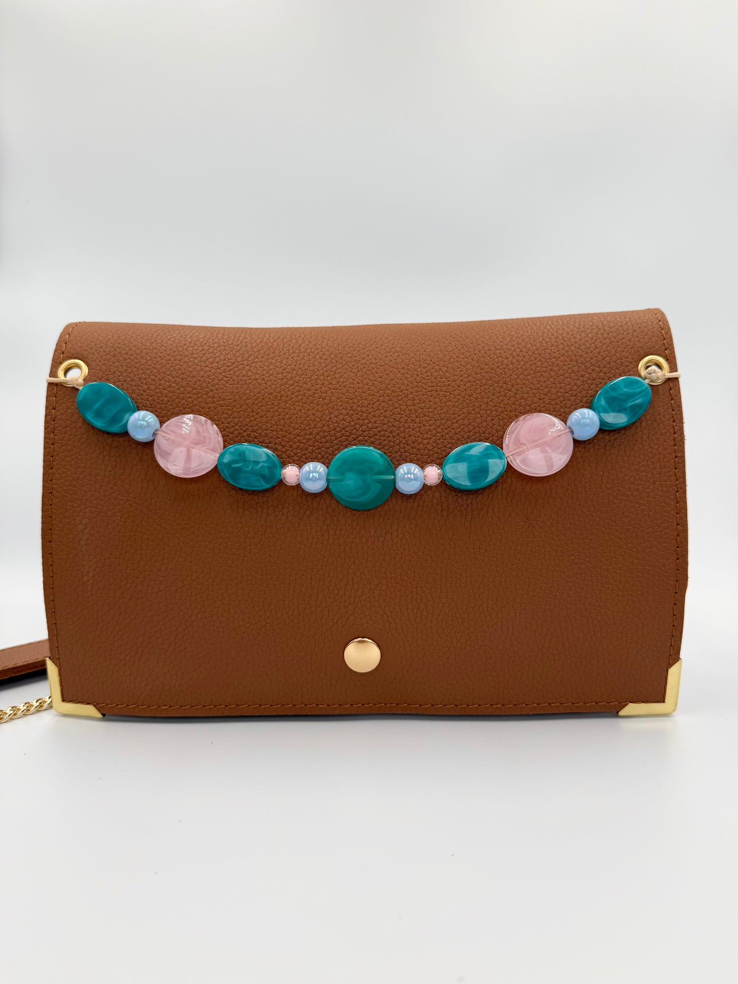 Sac Elma camel perles