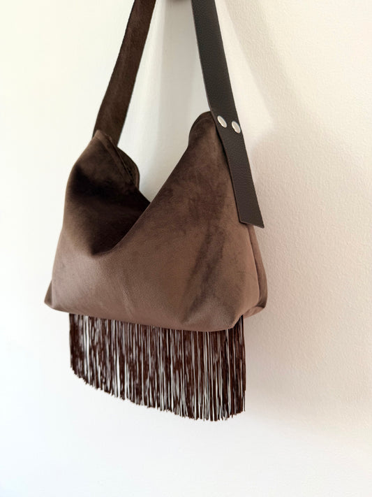 Sac upcyclé tissu et cuir
